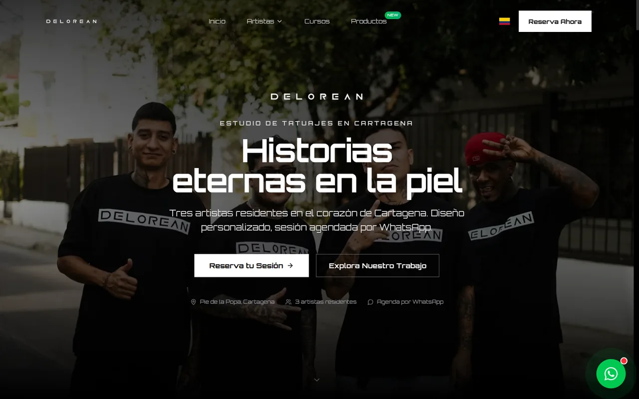 Delorean Tattoo Studio: Local landing page